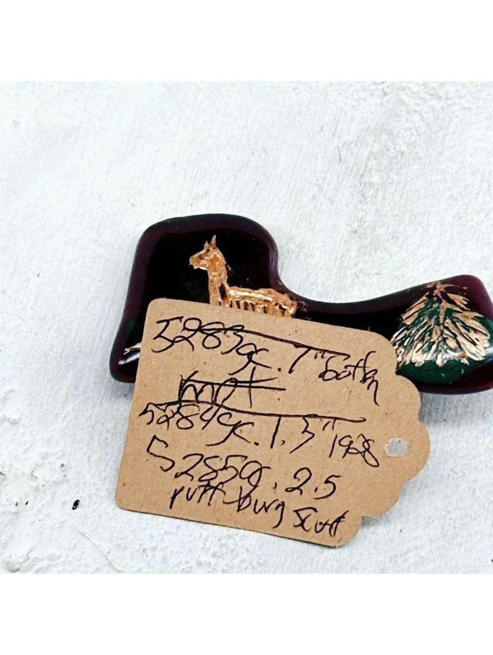 5285mc. Burgundy Llama Christmas Brooch